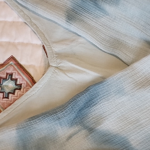 FREE PEOPLE Aqua Tie Dye Surplice Asymmetrical Tank  Ocean Combo - Picture 16 of 16